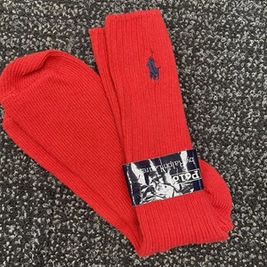 Polo Ralph Lauren Vintage Red Socks Horse Logo Sz 10-13 NOS Made in USA New NWT - Picture 1 of 6