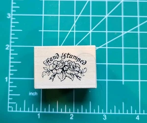 Vintage PSX Rubber Stamp. Tiny "HAND STAMPED" ROSES for Cards Comb ship B12 - Bild 1 von 7
