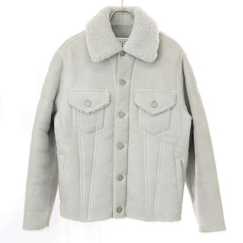 Giacca Maison Margiela 10 20AW Mouton Shearling pelle camionista usata MESC 0