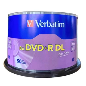 50VERBATIM 8XBlank DVD+R DL Double Layer 8.5GB White Inkjet Printable Never Used - Imagen 1 de 1
