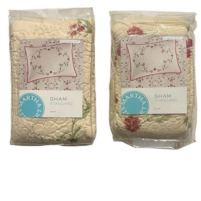 NUEVO Lote de 2 Martha Stewart Westminster Vines Standard Sham 1 pieza Acolchado Floral Foto 1 de 4