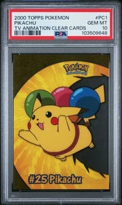 PSA 10 Pikachu PC1 2000 Topps TV Animation Clear Cards Pokemon Card - Picture 1 of 2