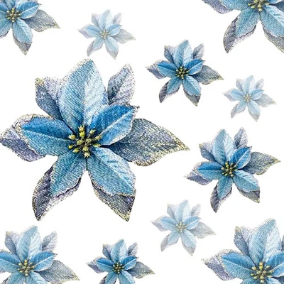 Paquete de 12 adornos de árbol de Navidad con brillo de pascua (azul) Foto 1 de 4