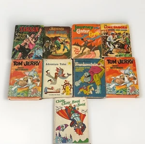 Vtg Little Big Book Lot of 9 Chunky Mini Books 1960s Lone Ranger Frankenstein… - Foto 1 di 13