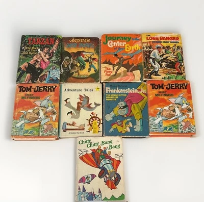 Винтажная Маленькая Большая Книга Лот из 9 Коренастых Мини Книг 1960-е Одинокий Рейнджер Франкенштейн... - Изображение 1 из 4