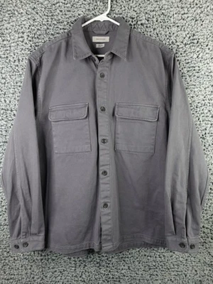 Urban Outfitters Gray Button Front Chore Shirt Jacket Utility Pockets Men’s M - Image 1 of 4