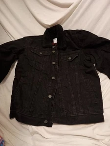 Old Navy Herren Buffalo kariert Sherpa gefüttert schwarz Jeansjacke Gr. XS NEU mit Etikett - Bild 1 von 4