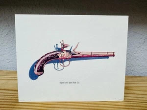Pistola de barril de tornillo inglesa 1725 impresión de pistola litográfica #64 8x10 1964 Donald Art - Imagen 1 de 4