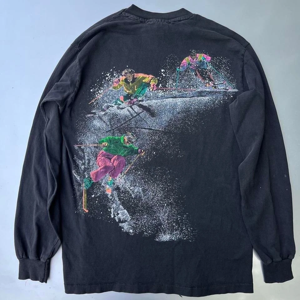 Camisa de esquí psicodélico Loon Mountain años 80 90 puntada única Foto 1 de 4