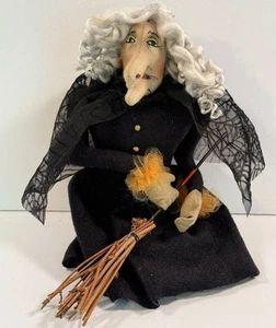 Joe Spencer Gathered Traditions Gerty Witch Halloween Decor 9" Shelf Sitter - Picture 1 of 9