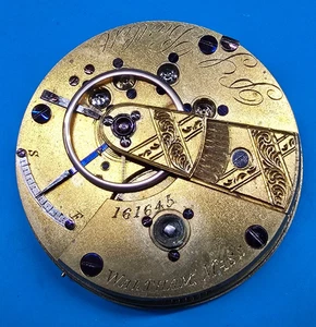 CIVIL WAR AMERICAN WALTHAM MODEL 1857 P.S. BARTLETT 1865 POCKET WATCH PARTS GILT - Picture 1 of 25
