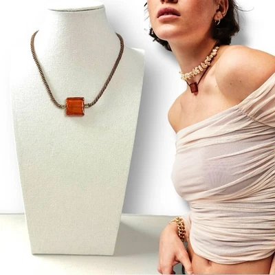 Free People Sunshine Express Choker Brown NWT Glass Bohemian Necklace Layering - Image 1 of 4