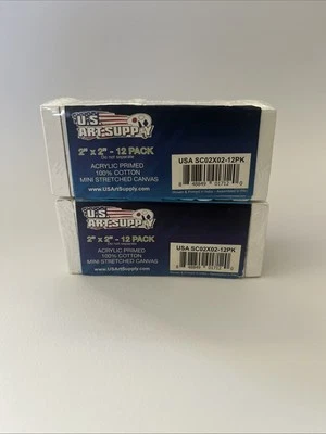 2x2 - 12 Pack Acrylic Primed 100% Cotton Mini Stretched Canvas 2 Pk - Image 1 of 4