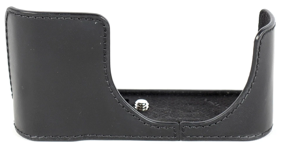 Meia caixa de couro genuíno GARIZ XS-CHZS110, preta para Lumix ZS110 - Imagem 1 de 4