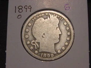 1899-O BARBER QUARTER G POPULAR BETTER DATE FREE SHIPPING - Picture 1 of 2