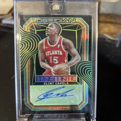 2023-24 Obsidian Clint Capela Magmatic Green Etch Auto /25 Hawks - Image 1 of 2