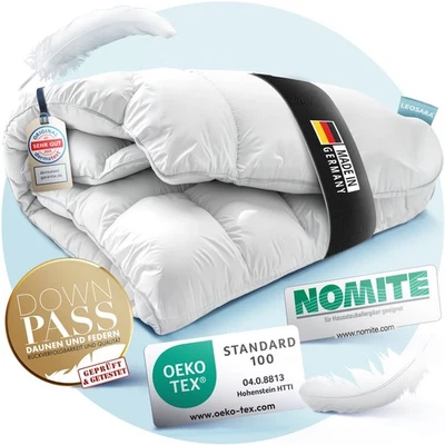 LEOSARA® Daunendecke Ganzjahresdecke 135 x 200 Kassetten Federdecke - Bild 1 von 4