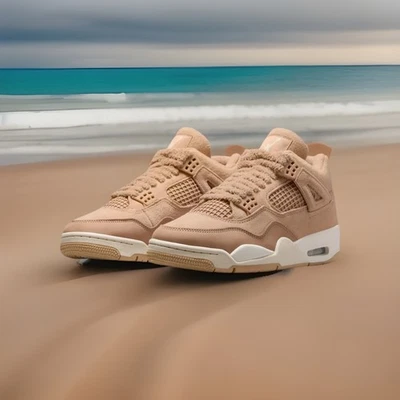 Nike Mujer Air Jordan 4 Retro Zapatos Acogedores Niña Cáñamo Marrón Claro HV0823-200 NUEVO Foto 1 de 4