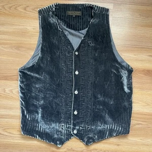 VINTAGE SETA PER UOMO METALLIC SILK VEST SIZE MEDIUM - Picture 1 of 8