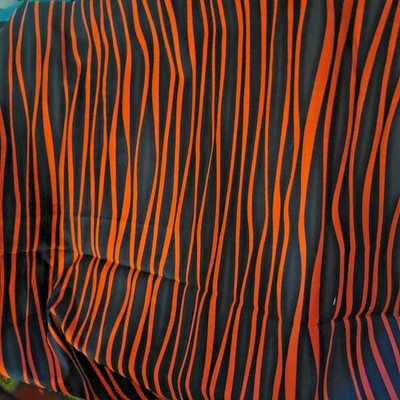 One Yard Michael Miller Fabric Patt # 3529 " REEDS " Red & Black - Image 1 of 3