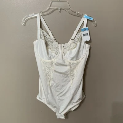 Maidenform Flexees Built In Bra Bodysuit Color:Buttercream Sz 38C NWT - Изображение 1 из 4