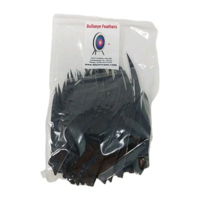 Paquete de 100 plumas de tiro con arco Bullseye 4" ala derecha: escudo sólido PSE negro Foto 1 de 4