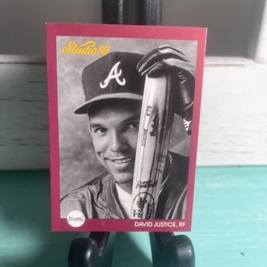 1991 Leaf Studio DAVID JUSTICE Rookie Card #46 Atlanta Braves Baseball - Picture 1 of 8