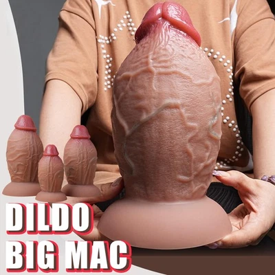 ENORME Consolador de Silicona Realista Dong Grueso Pene Grande Anal Punto G Juguete Sexual Mujeres Hombres Foto 1 de 4
