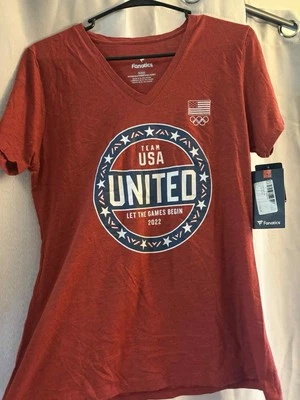Camiseta Team USA Fanatics Mujer Invierno Juegos Olímpicos Círculo Estrella Tri-Mezcla Cuello en V Foto 1 de 4