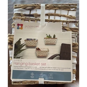 Juego de tres canastas colgantes interiores de 3 piezas ¡NUEVO! "Herrajes incluidos 12"" X 7"" X 8""" - Imagen 1 de 2