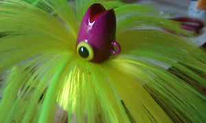 Plantilla de paracaídas Big Eye de 12 oz, labio rubí, pesca a rayas, señuelo de arrastre, elección de color - Imagen 1 de 7