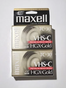 Maxwell TC-30 HGX Gold VHS-C Video Camcorder Tape Premium High Grade (NEW) - Picture 1 of 3