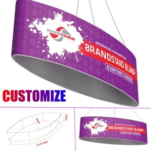 Banner colgante de techo de tela de tensión elíptica impreso personalizado para feria comercial - Imagen 1 de 49