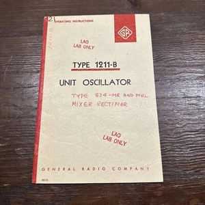 General Radio Type 1211-B Unit Oscillator Instruction Manual - Picture 1 of 3