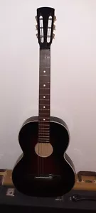 Rossmeisl, Josef Vintage Parlor Wandergitarre mit Stahl-& Nilonsaiten Brownburst - Bild 1 von 11