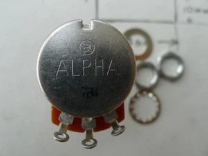 1 pcs Alpha Full Size 24mm B-250k 9.5mm 3/8'' Copper Rotary Potentiometer - Picture 1 of 7