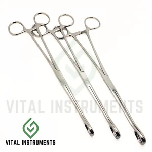 3 Autoclavable Foerster Sponge Holding Forceps 9.5" Straight Smooth OB/GYN - Picture 1 of 2