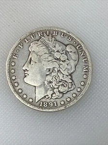 1891 o morgan silver dollar W1 - Picture 1 of 2