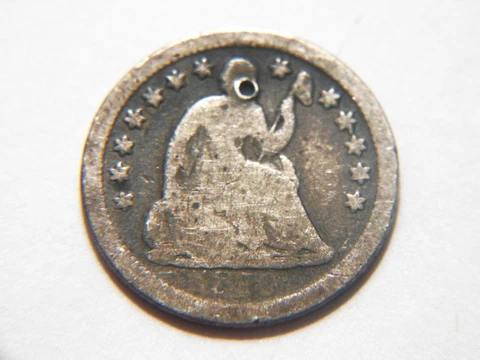 1850-O G+/VG Silver Seated Liberty Half Dime,  Nice *Low Mintage* (690K) Coin Cover