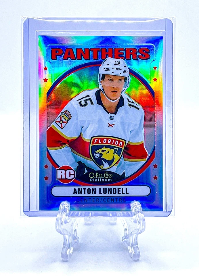 ANTON LUNDELL 2021 O-Pee-Chee Platinum #R-98 RETRO ROOKIE RAINBOW RC PARALLEL - Image 1 of 2