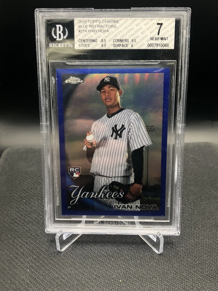 2010 Topps Chrome Ivan Nova Blue Refractor Rookie Card #214 Serial/199 BGS 7 NMT - Image 1 of 3