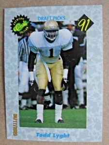 1991 CLASSIC FOOTBALL DRAFT PICKS TODD LYGHT CAMPIONE PROMOZIONALE ANTEPRIMA - Foto 1 di 6
