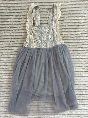 Blue & White Lace Sundress Girls Size 5 - Image 1 of 3