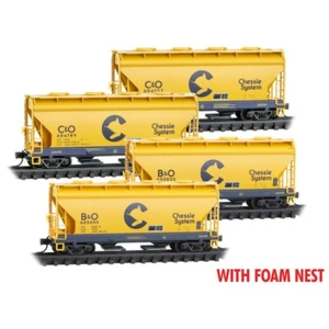 Micro Trains N Scale Chessie System 4-pk RP#213 100 Ton 2 Bay Hopper ~ 99300213 - Picture 1 of 1
