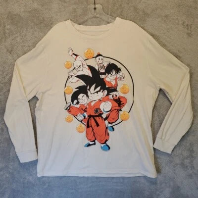 Dragon Ball Shirt Mens Size XL Off-White Toei Crew Neck Long Sleeve - Image 1 of 4