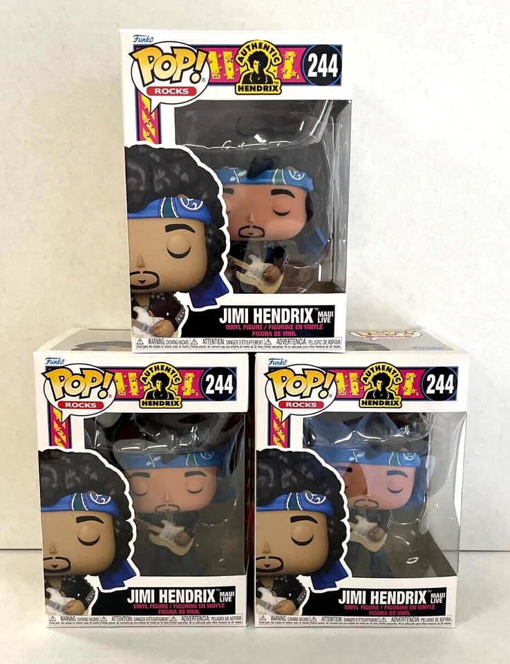 Funko Pop! Lote de 3 figuras de vinilo Rocks JIMI HENDRIX Maui Live #244 nuevas en caja Foto 1 de 3