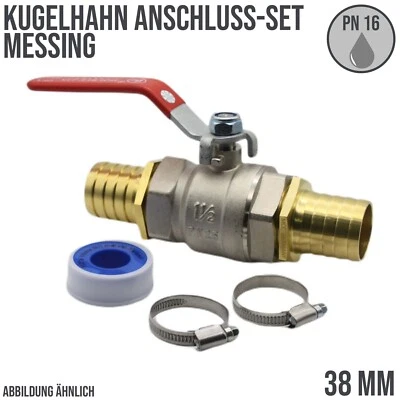 Poolschlauch Kugelhahn Absperrhahn Anschluss-Set PROFI 38 mm - 6-teilig - Bild 1 von 3