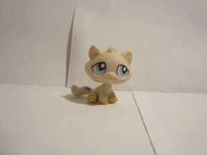 LITTLEST PET SHOP KÄTZCHEN KATZE # 1364 CREMEFARBEN BUFF mit gelben Füßen & blauen Augen niedlich - Bild 1 von 3