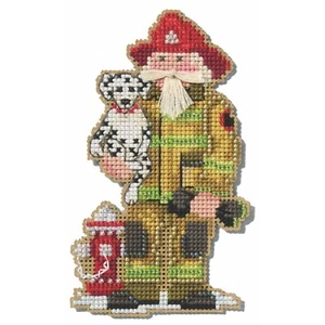 Firefighter Santa Cross Stitch Kit Mill Hill 2025 First Responders MH202532 - Picture 1 of 1