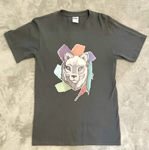 JERZEES T-SHIRT UNISEX ADULT SMALL SHORT SLEEVE TOP WOLVES GRAPHIC TEE - Picture 1 of 5